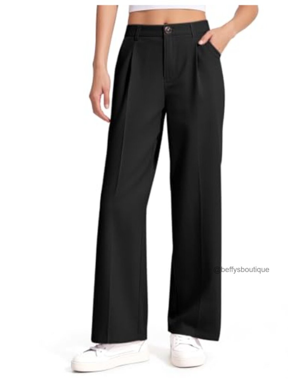 Girls Wide Leg Dress Pants School Uniform Stretch Elastic Waist